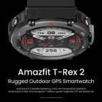 Amazfit T-Rex 2 Ember Black pametni sat crni