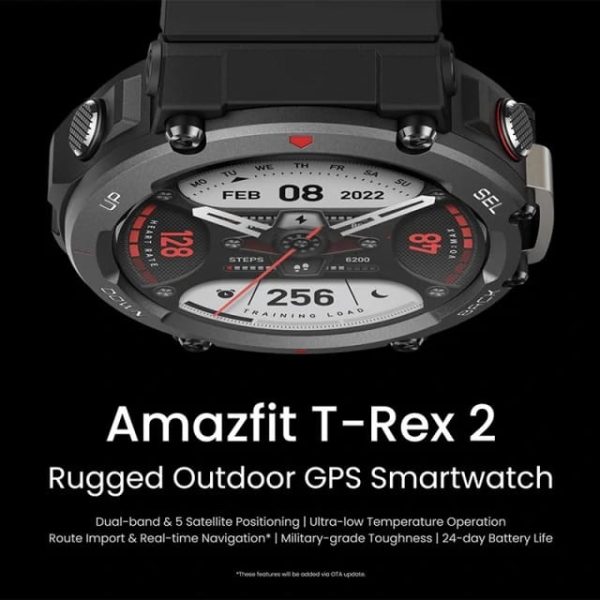 Amazfit T-Rex 2 Ember Black pametni sat crni