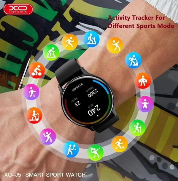 XO Smartwatch J5 Amoled Black pametni sat