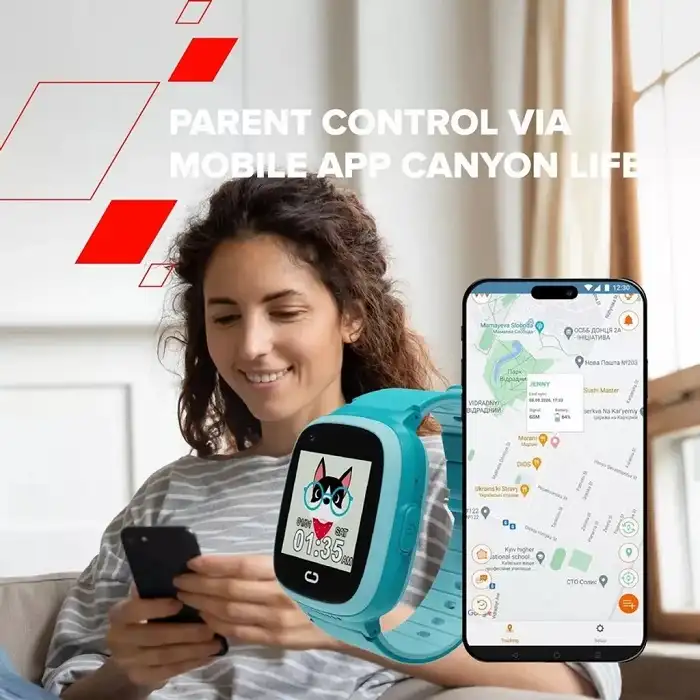 Canyon Sunny KW-48 dječiji pametni sat plavi CNE-KW48BL Roditeljska kontrola putem mobilne aplikacije Canyon Life